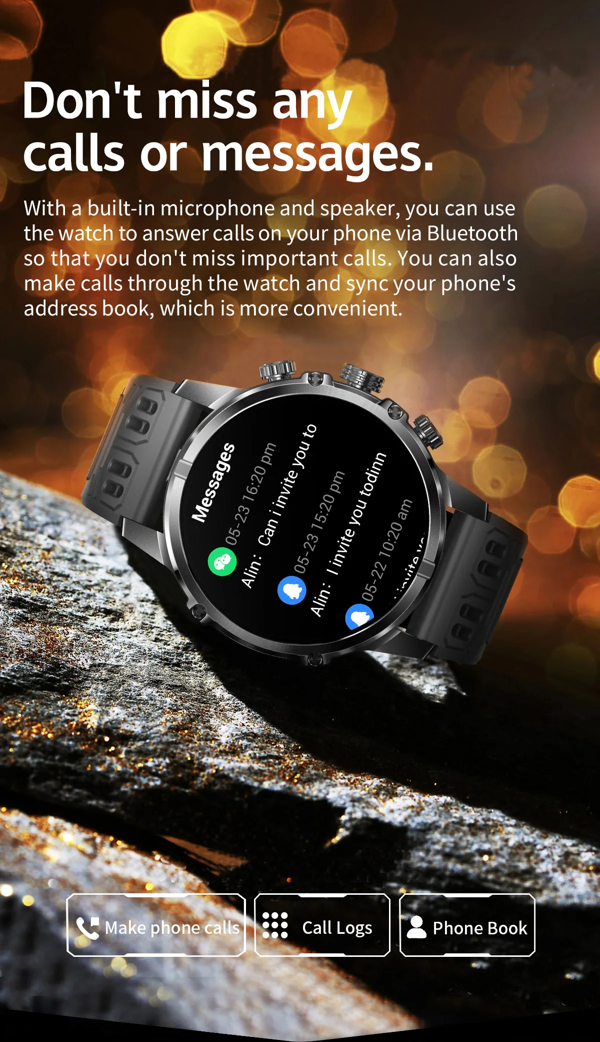 Designer Vositone VO543 - 1.75" AMOLED smartwatch with premium alloy case
