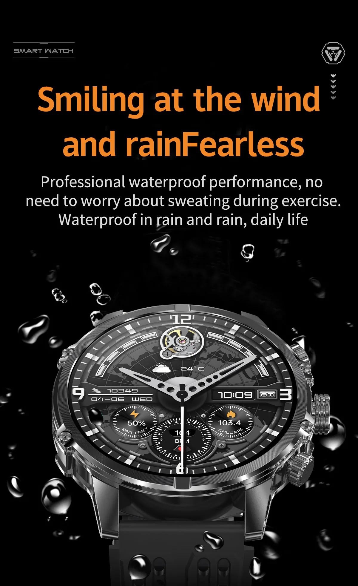 Contemporary executive Vositone VO543 - 1.75" AMOLED smartwatch technology