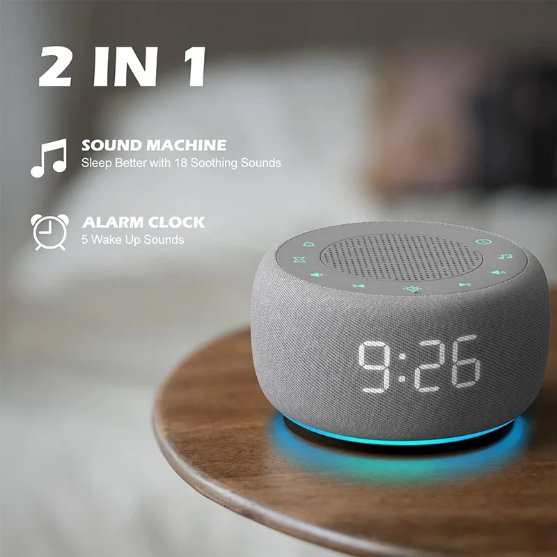 Sleep Master: White Noise Machine with Smart Alarm & Mood Lighting