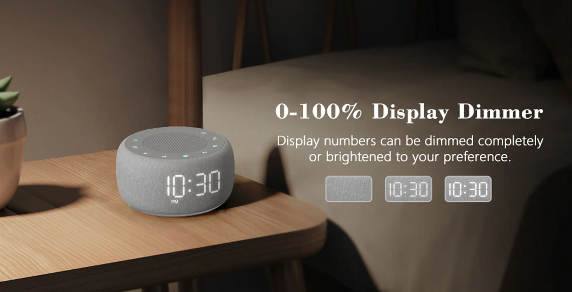 Vositone SM2401 2-in-1 Sound Machine & Alarm Clock with 18 Soothing Sounds, 7-Color Night Light