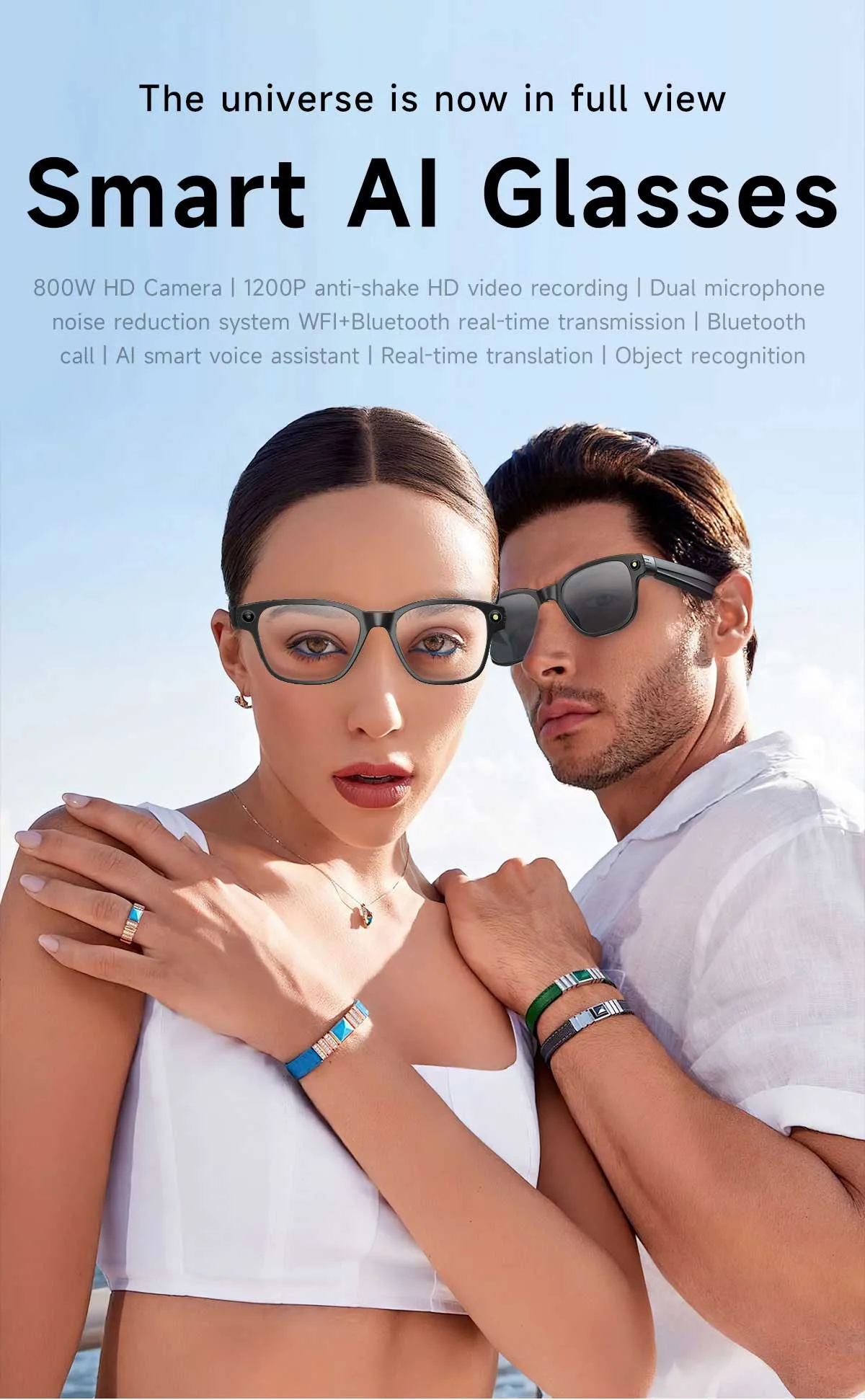 Real-time AR subtitles translating street signs with V306 AI glasses