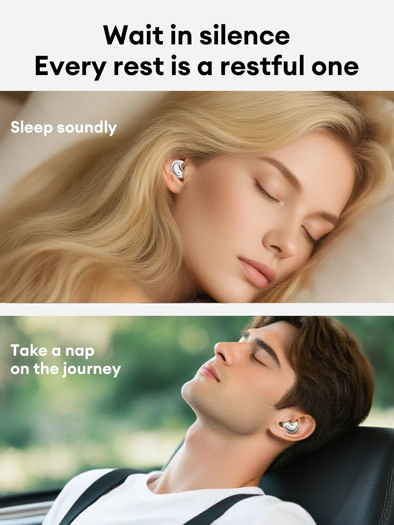 Sleep-optimized earbuds with low-profile design