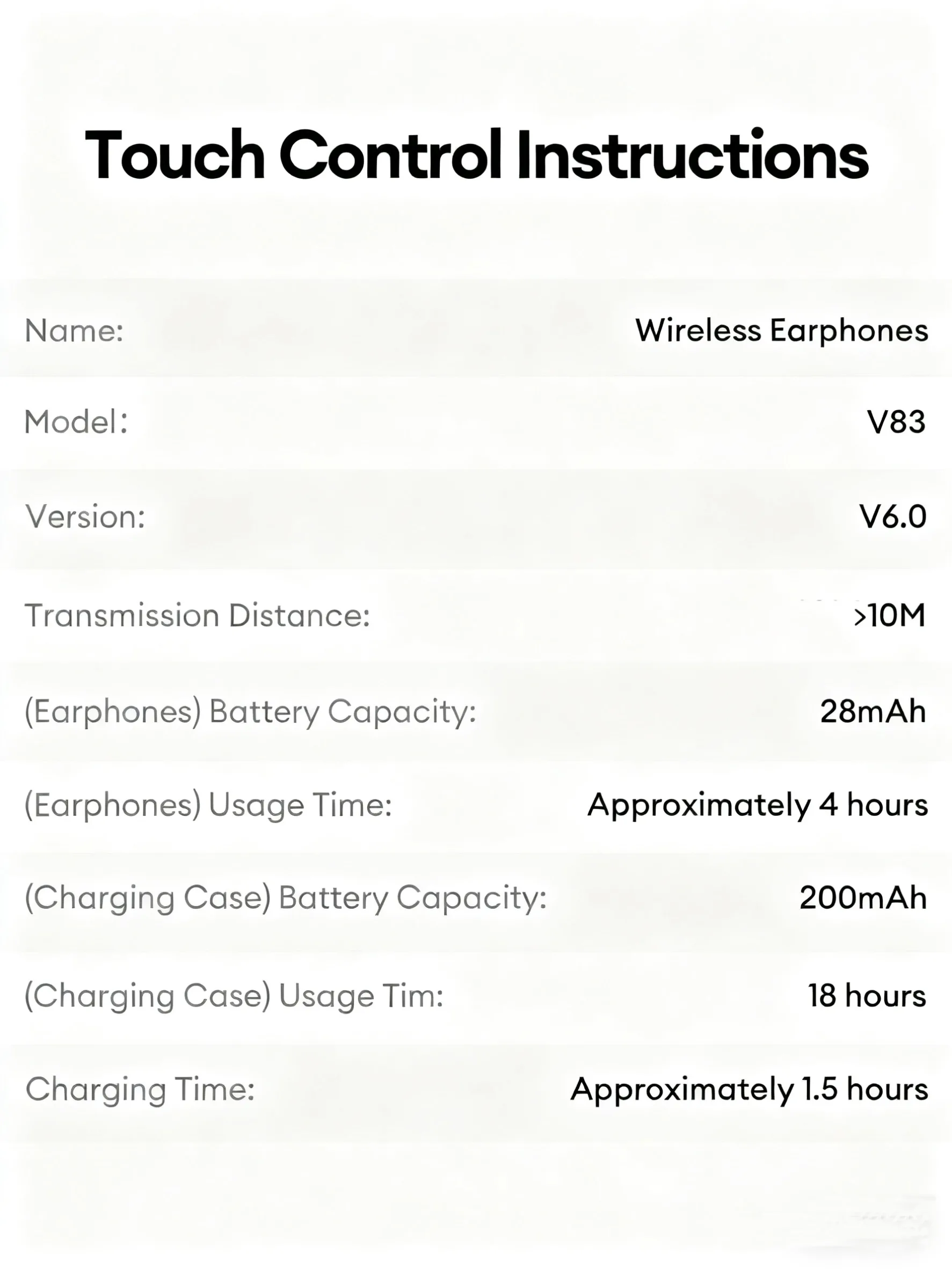 Ultra-mini V83 sleep earbuds with ergonomic design