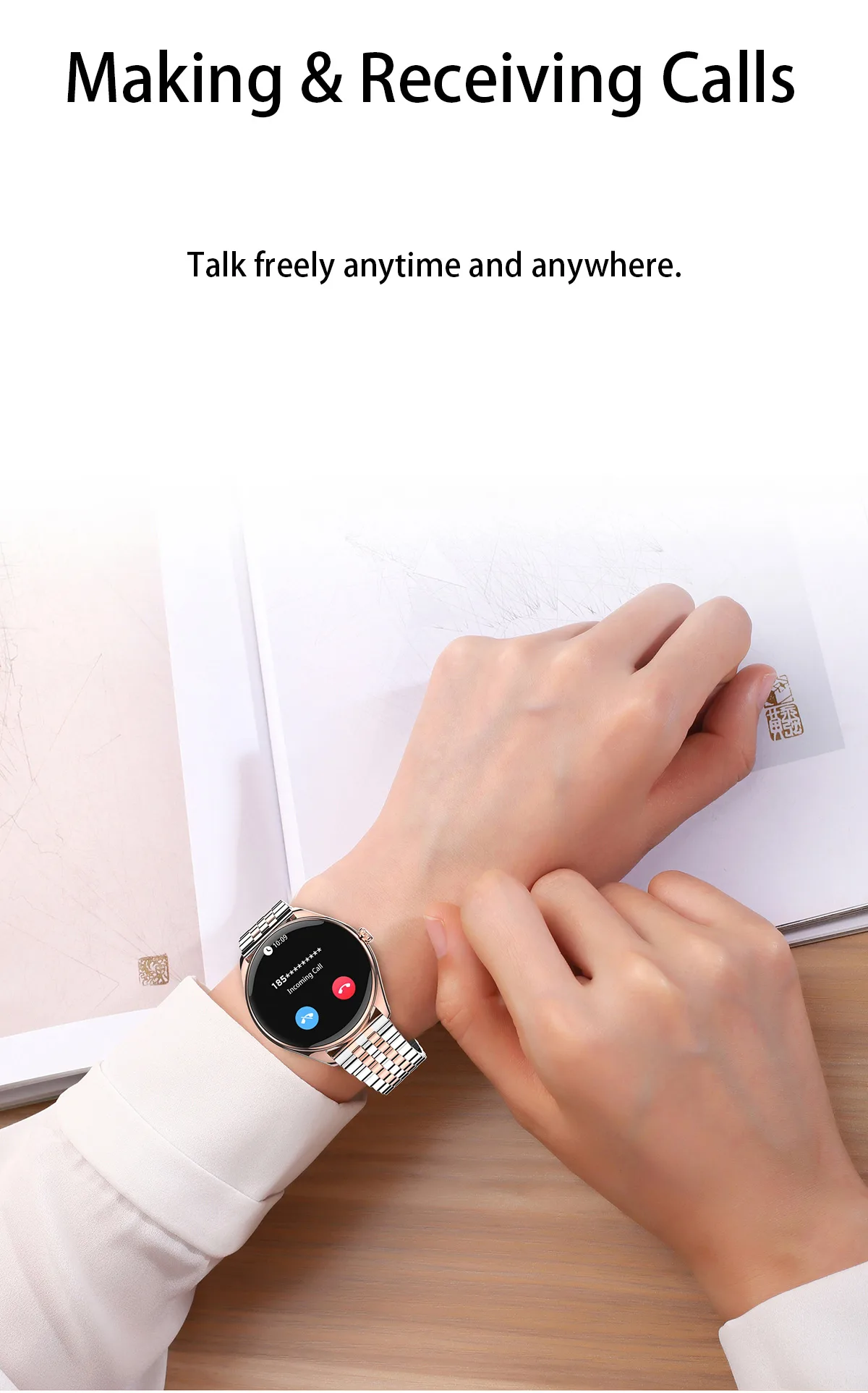 Vositone VO539 smartwatch - 1.43" AMOLED touchscreen with quick notifications