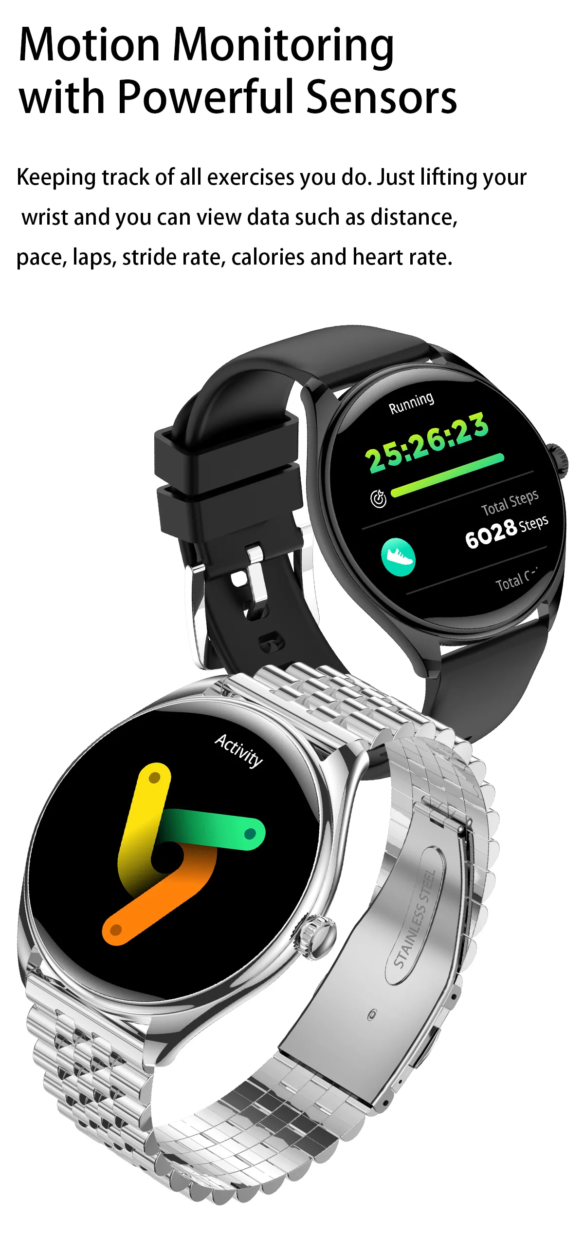 Vositone VO539 smartwatch - AMOLED display with Bluetooth calling functionality