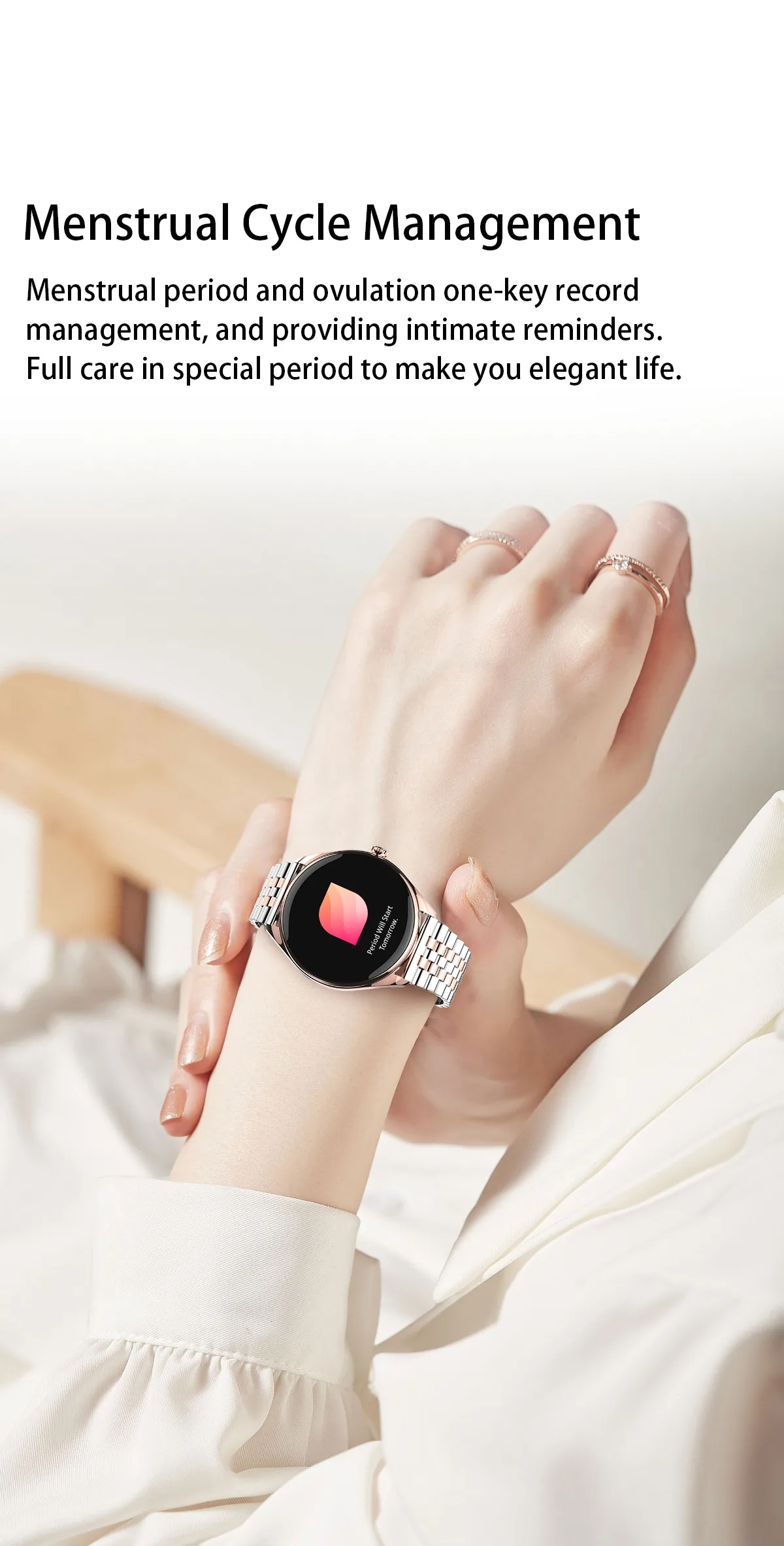 Vositone VO539 smartwatch - 1.43" HD AMOLED screen with premium leather strap