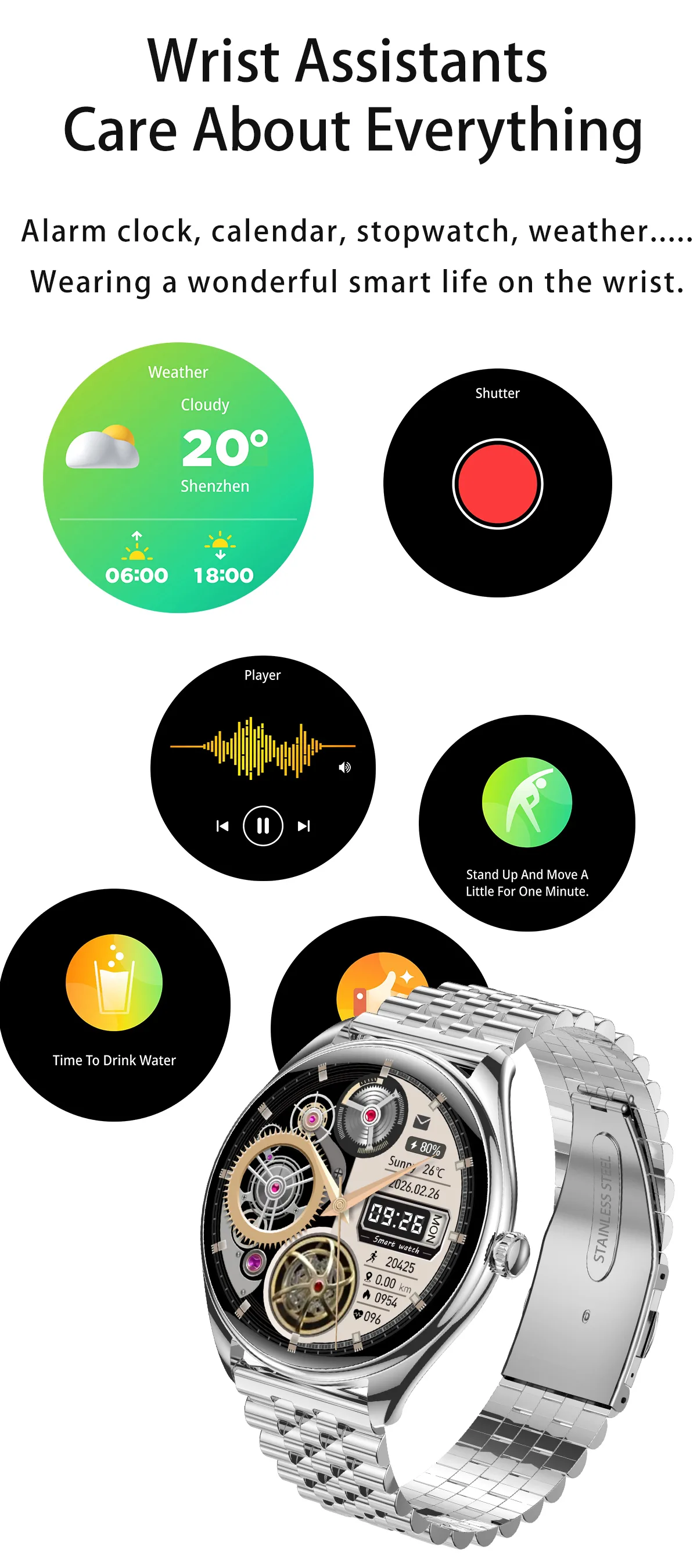 Slim Vositone VO539 featuring crisp 1.43" AMOLED touchscreen for fashion-conscious users