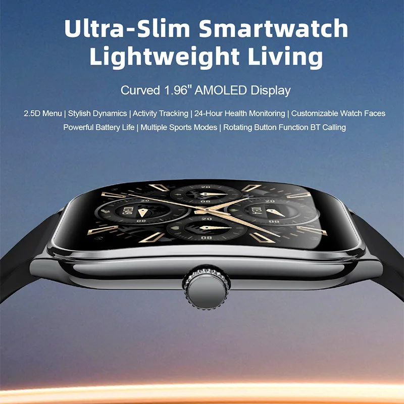 Vositone VO547 - Fashion smartwatch with 1.96" AMOLED screen and slim design