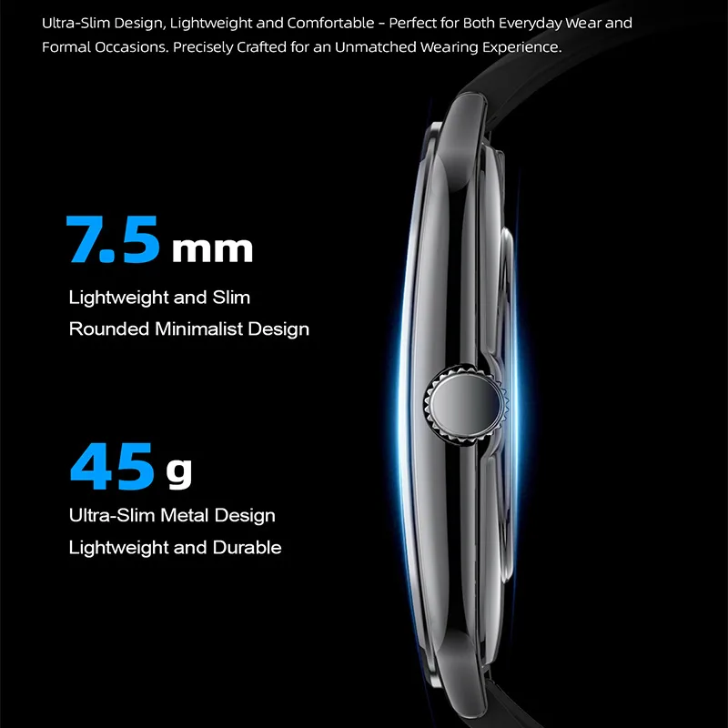VO547 Ultra-Thin Waterproof Smartwatch, AMOLED Display, Health Monitoring