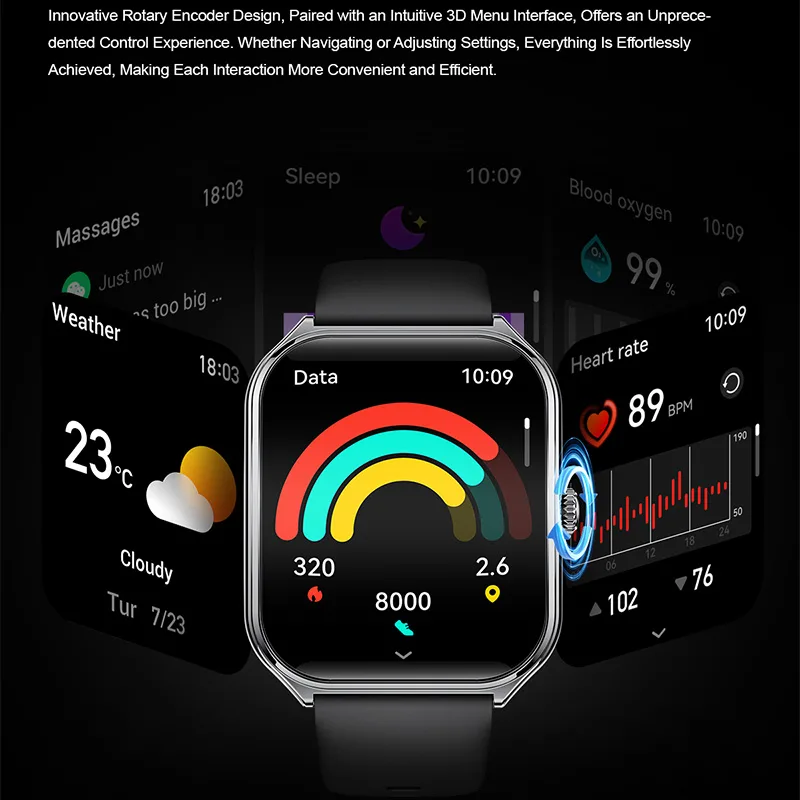 VO547 Ultra-Thin Waterproof Smartwatch, AMOLED Display, Health Monitoring