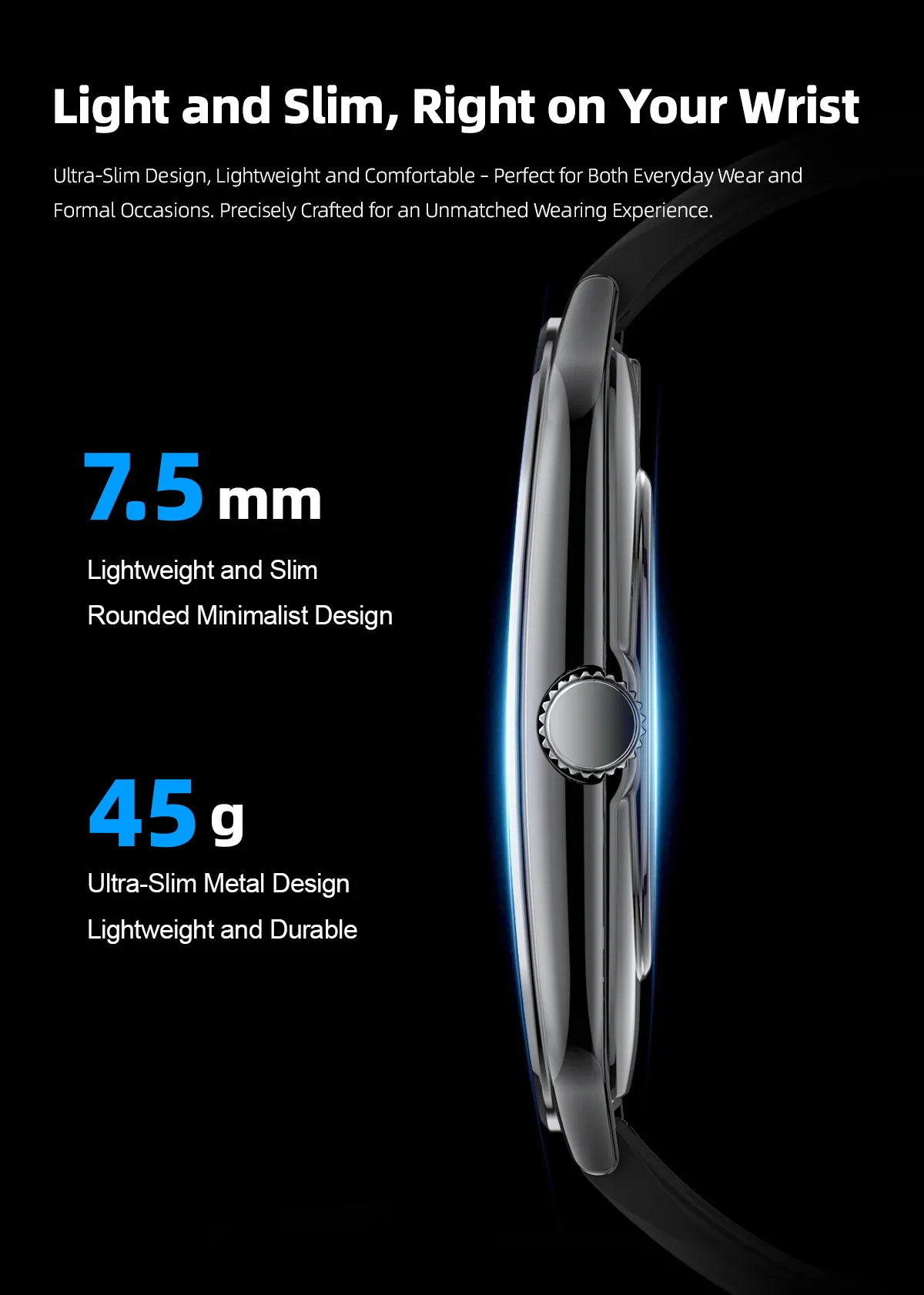 Elite Vositone VO547 - 1.96" AMOLED display smartwatch with ceramic back