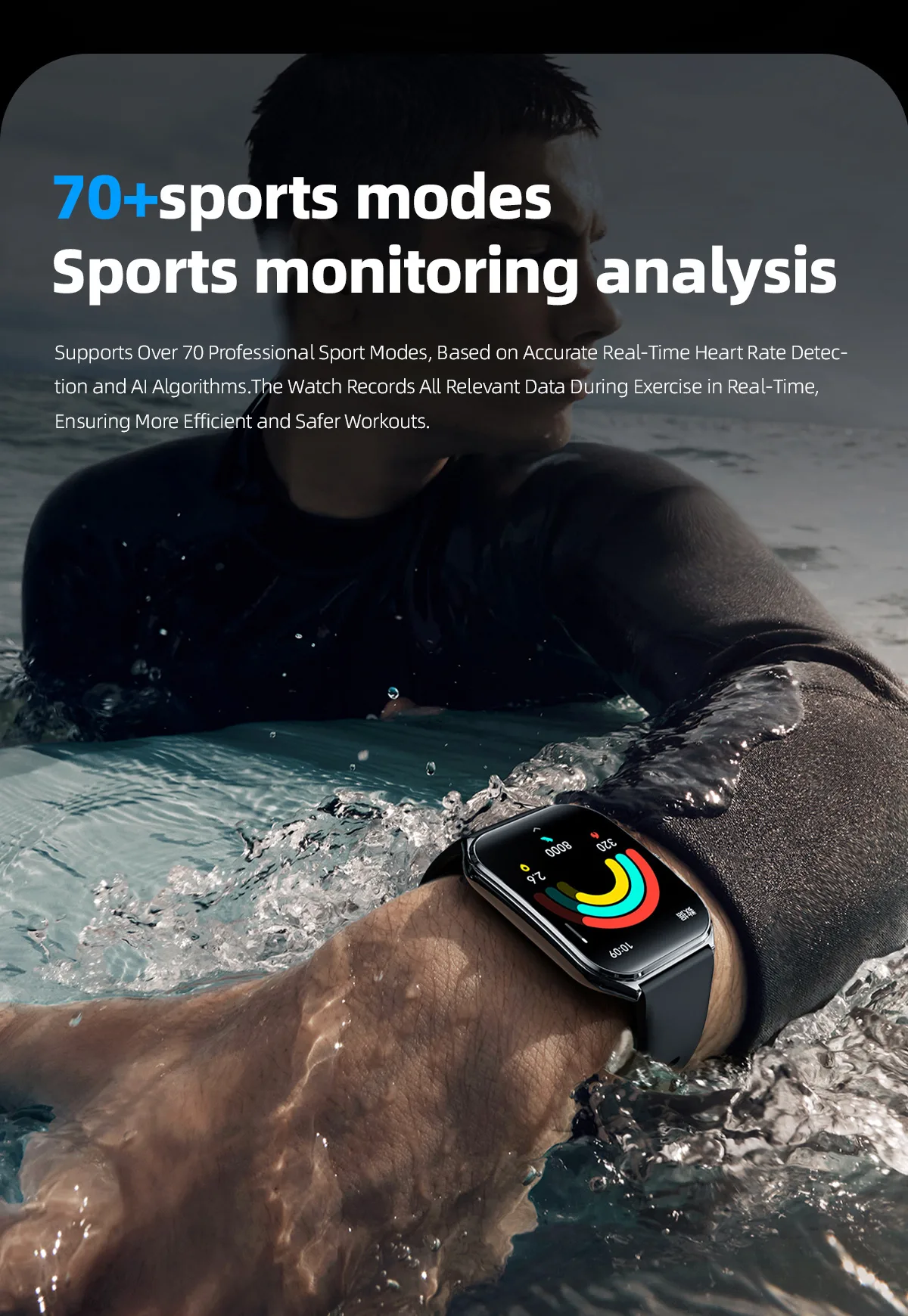 Vositone VO547 smartwatch - Crisp AMOLED display with activity tracking