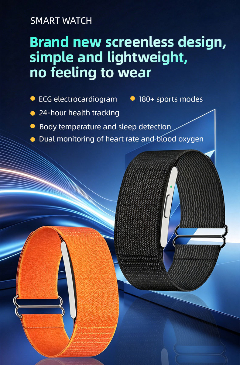 Vositone VN107ECG screenless fitness wristband front view black