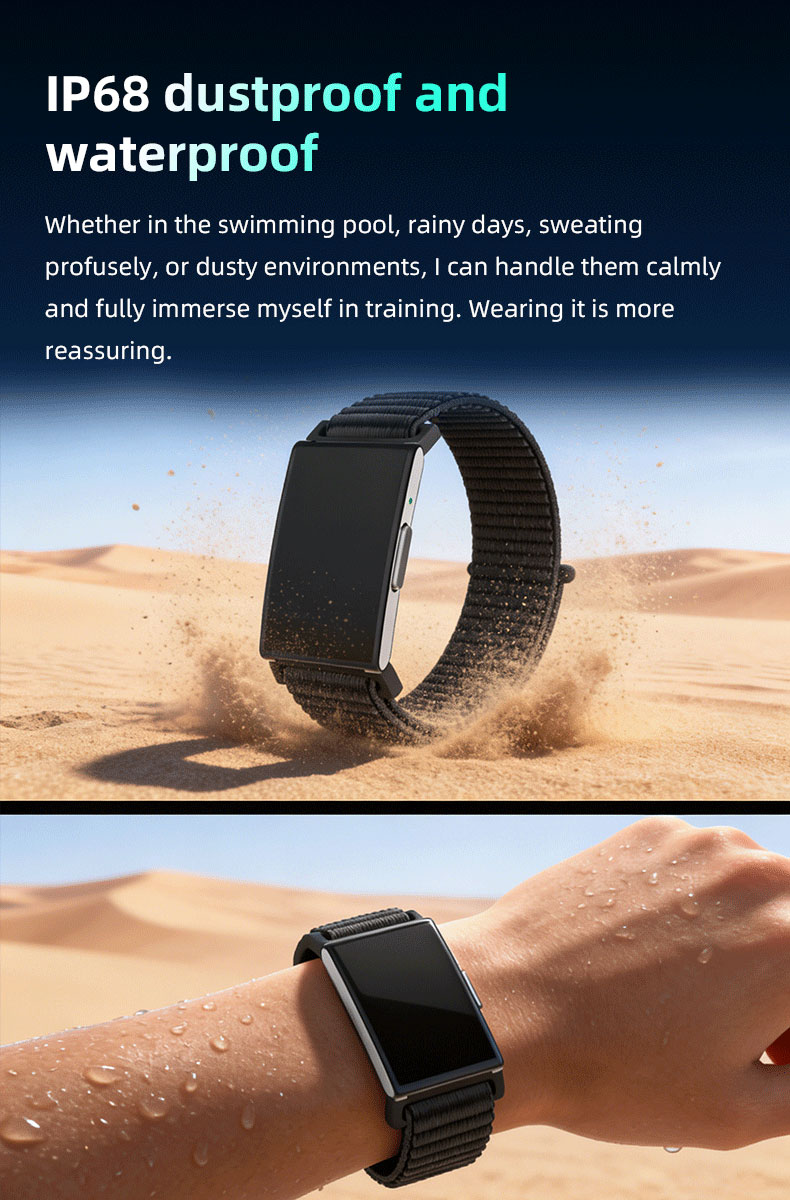 Vositone VN107ECG screenless waterproof wristband splashed with water